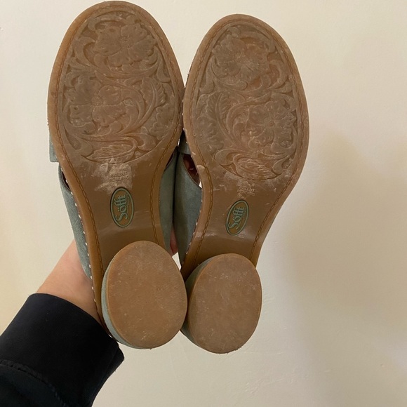 Söfft Women's Crystal Slide Sandal Green Suede Leather Women's Sandals Size 7.5 - Picture 8 of 13
